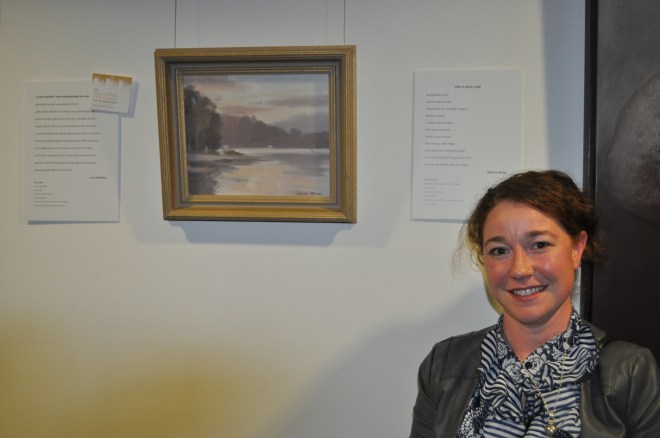 Melissa Watts with artwork - David Moore, Untitled. Photo via Nillumbik Shire Council.